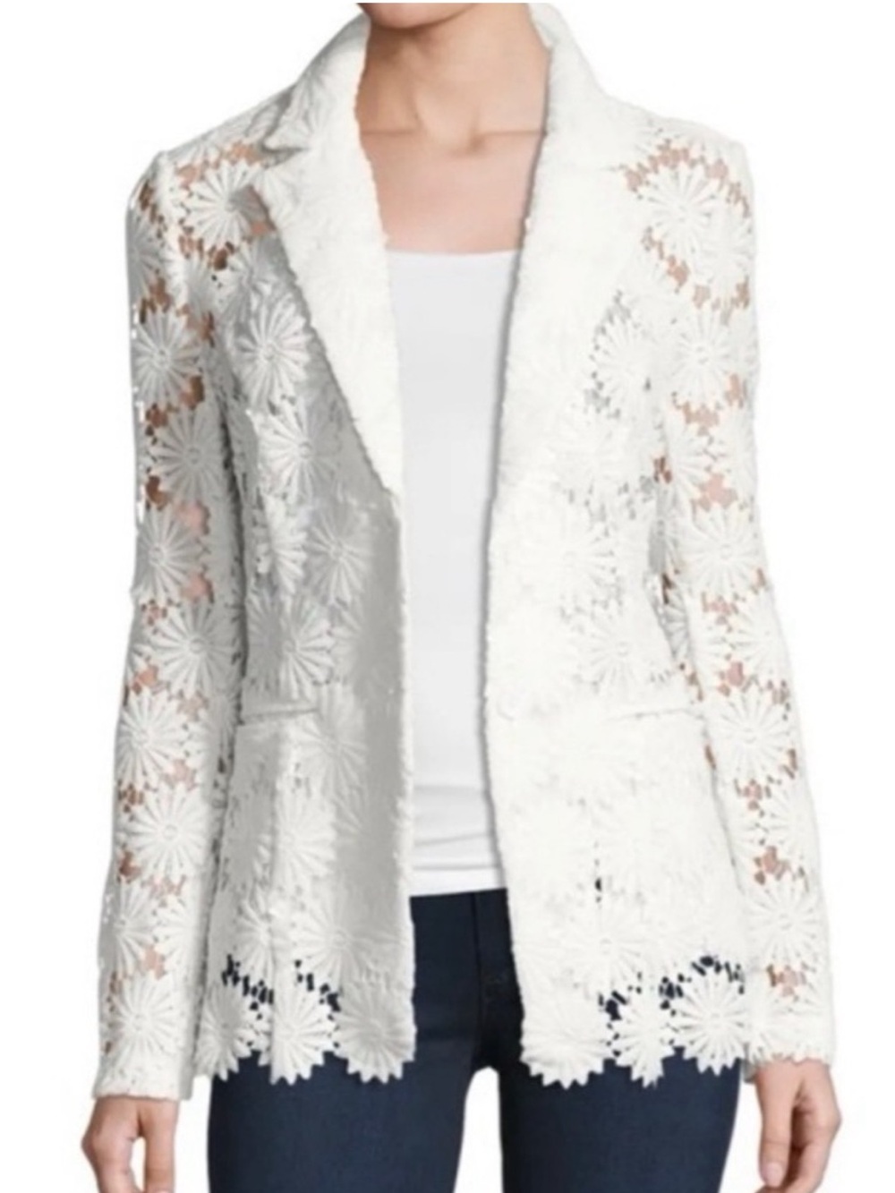 Berek White Floral Crochet Blazer-gorgeous!